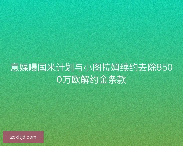 意媒曝国米计划与小图拉姆续约去除8500万欧解约金条款