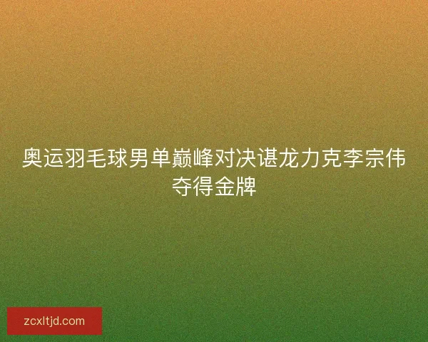 奥运羽毛球男单巅峰对决谌龙力克李宗伟夺得金牌