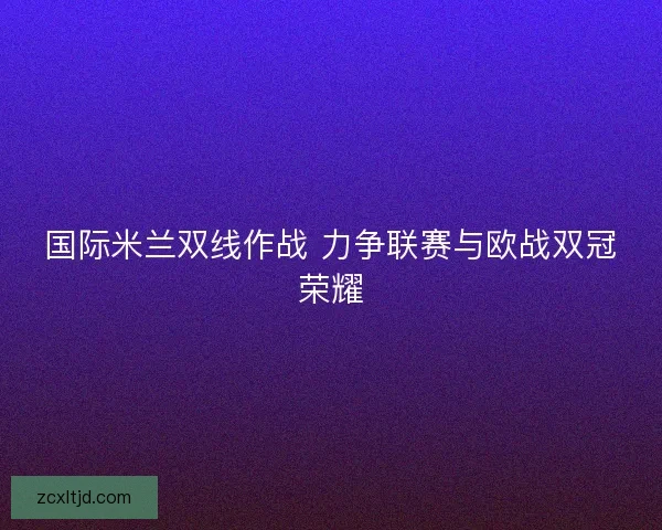 国际米兰双线作战 力争联赛与欧战双冠荣耀