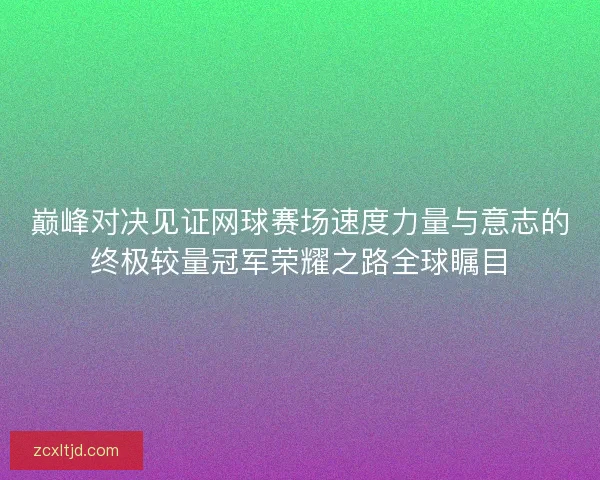 巅峰对决见证网球赛场速度力量与意志的终极较量冠军荣耀之路全球瞩目