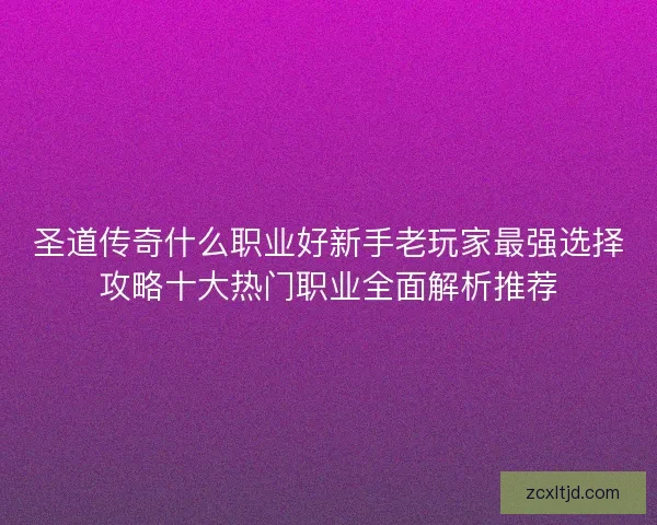 圣道传奇什么职业好新手老玩家最强选择攻略十大热门职业全面解析推荐 圣道传奇什么职业好新手老玩家最强选择攻略十大热门职业全面解析推荐