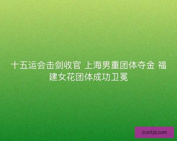 十五运会击剑收官 上海男重团体夺金 福建女花团体成功卫冕